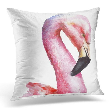 USART Pink Sky Bird Flamingo in Wildlife By Watercolor Wild Freedom with Flying Wings Aquarelle for Border Pillow Cover 16x16 Inches Throw Pillow Case Cushion