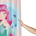 thumbnail image 5 of Mermaid Scales Shower Curtain Tail Fish Girls Kids Cartoon Ocean Blue Heart Colorful Purple Hair Seaweed Bath Decor 72x72 Inch, 5 of 7