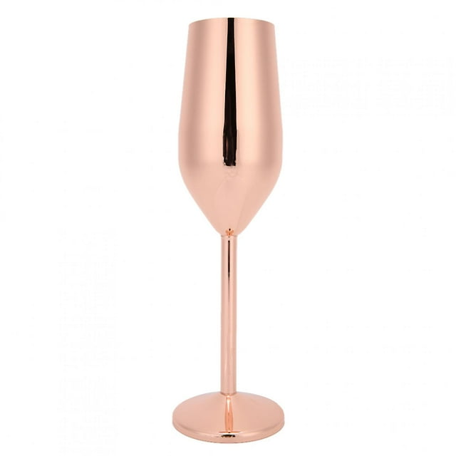 Copas de vino de acero inoxidable 304, copas de champán, copas para beber, 220 ml, para bar, fiesta, banquete, oro rosa