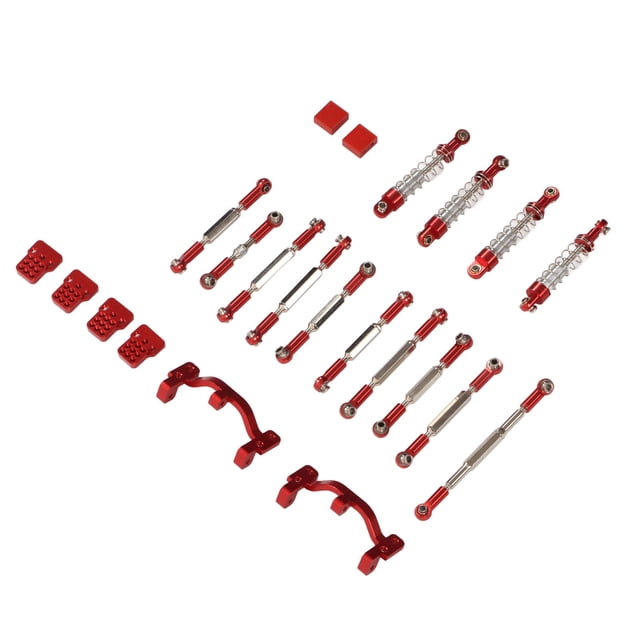 Kit de Piezas de Amortiguador de Choques de Coche RC, Amortiguador de Aleación de aluminio Kit de Repuesto de Realización de Varilla de Tracción de Coche RC para Coche Wpl C24