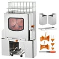 thumbnail image 1 of KFFKFF Professional Citrus Juicer, 120W Motorized Juice Maker, Durable Stainless Steel, Processes 20 Oranges/Min, Features Removable Filter, Metal Lid, & Dual Rind Containers, 1 of 9