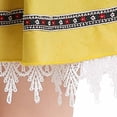 thumbnail image 5 of Huvoen Girls Short Sleeve Oktoberfest Clothes Round Neck Smocked Ties up A-Line Prom Dress Ruffle Flowy Swings Halloween Maid Dresses Yellow M, 5 of 5