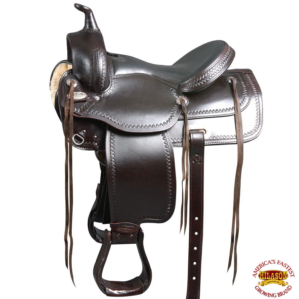 Hilason Wide Gullet Draft Western Trail Endurance Horse Saddle 16