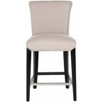 SAFAVIEH Seth Contemporary Curved Back Counter Stool with Footrest, Taupe