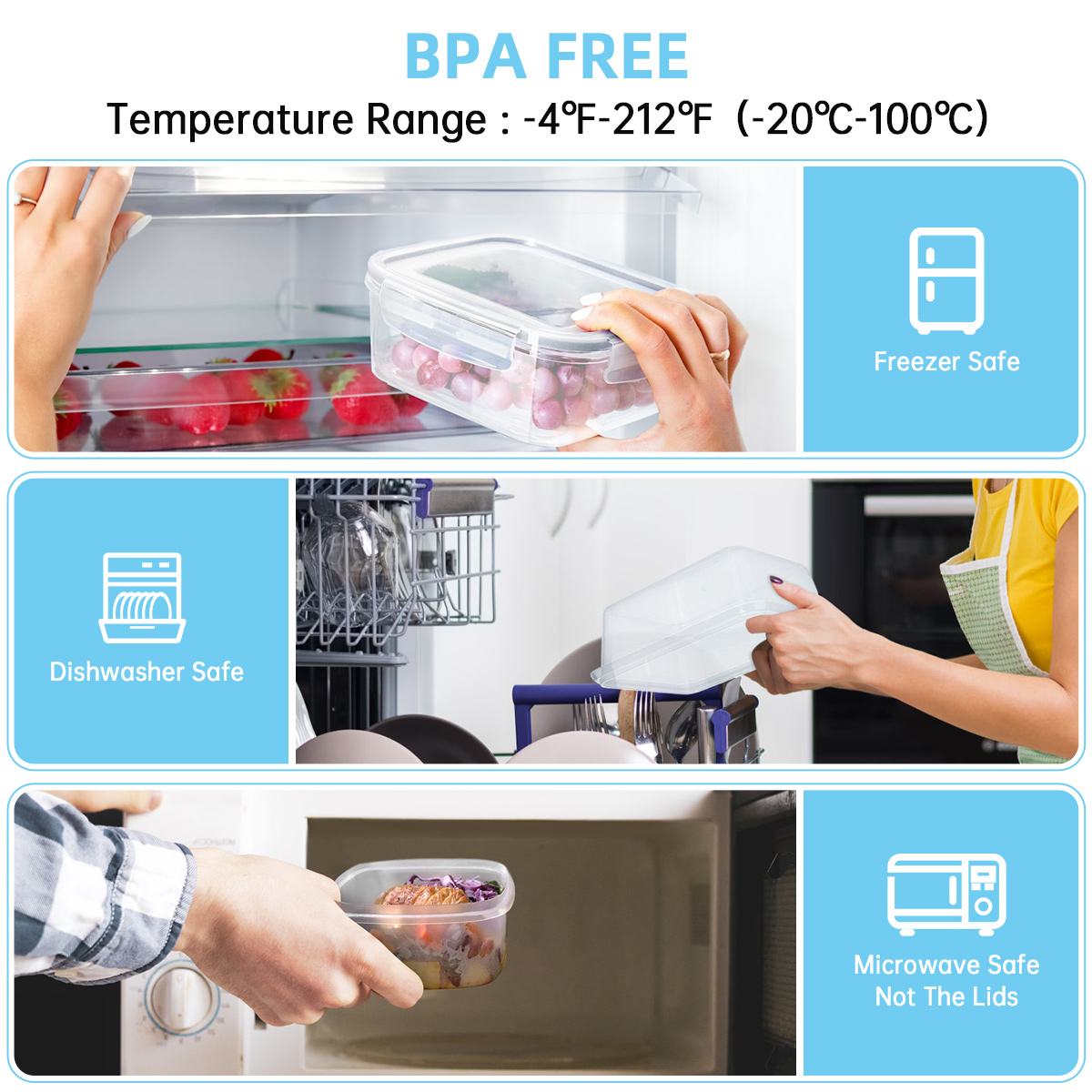GPED 24-Piece Food Storage Container Set with Lids photo 7