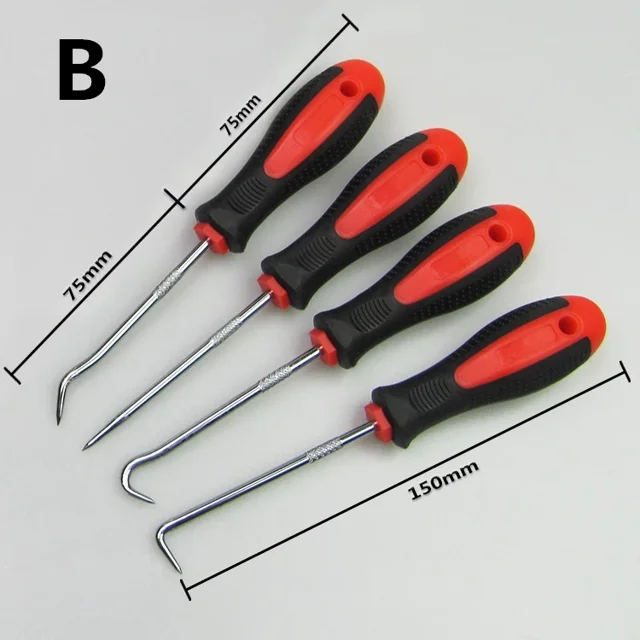 4 Pcs/Ensemble Ensemble de Pick et Crochet de Voiture Joint Torique d'Étanchéité Extracteur Outil à Main (B)