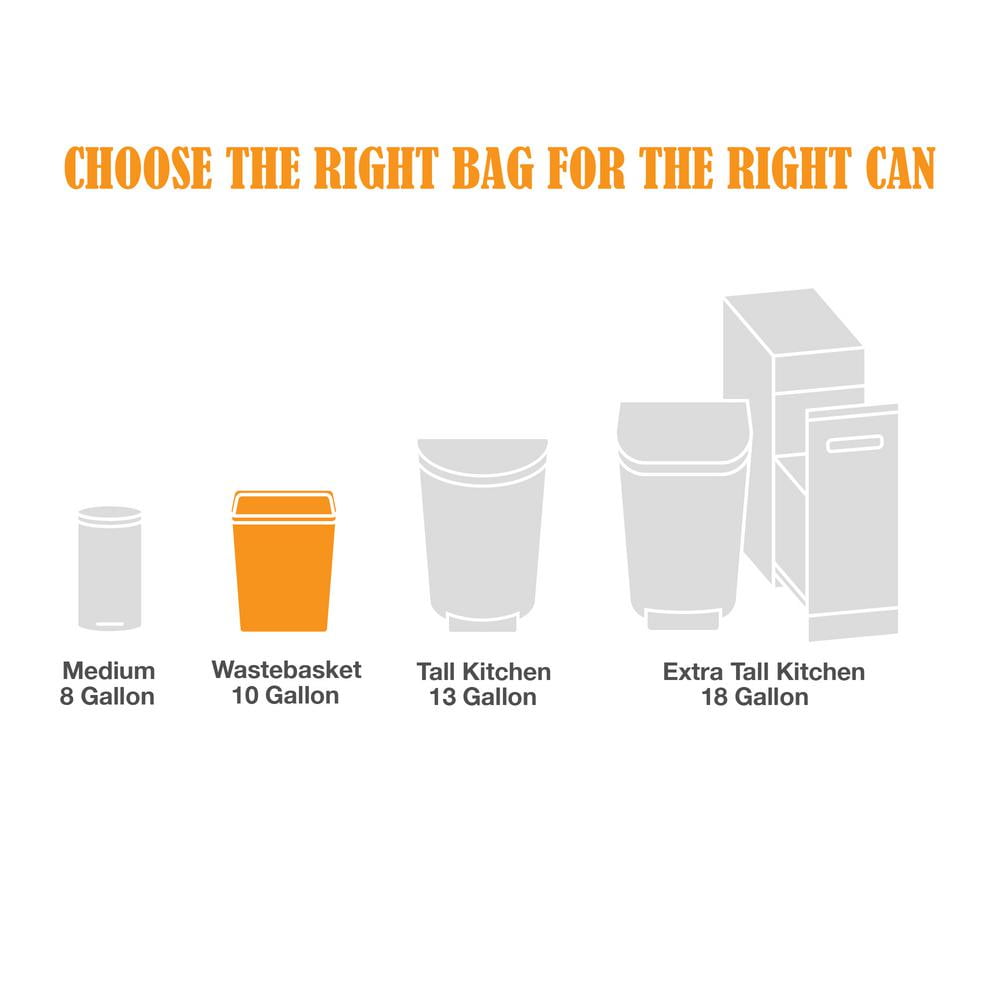 10 Gallon High Density Waste Basket Trash Bags (250-Count) (D)