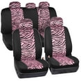 thumbnail image 2 of BDK Zebra Print Car Seat Covers Two Tone Zebra Accent on Black, 9pc, Full Set, 2 of 7