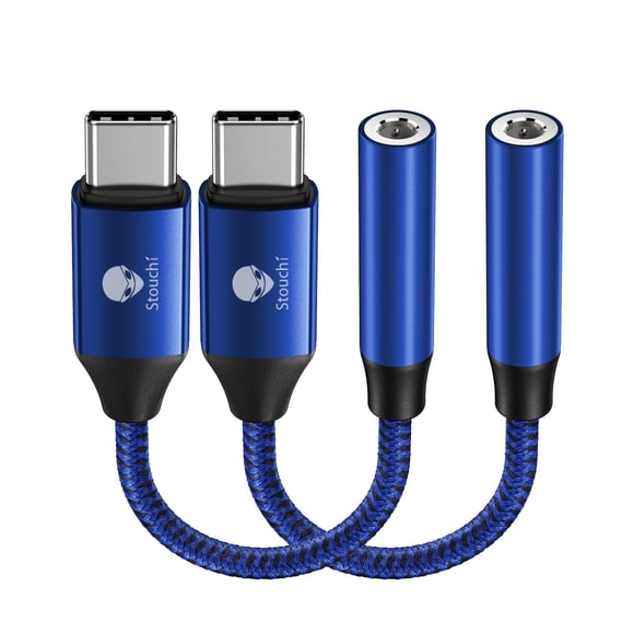 Adaptador Stouchi USB C a 3.5mm para Audio Hi-Fi, Paquete de 2