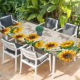 thumbnail image 2 of Sunflower Table Cloths for 8 Foot Rectangle Tables, Yellow Floral Farmhouse Botanical Vintage Art Patio Waterproof Elastic Fitted Tablecloths, Washable Rectangular Table Cover for Camping, 2 of 8