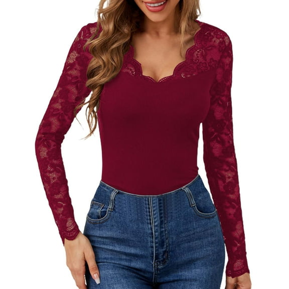 EDFBUYKRS Long Sleeve Shirts for Women Undershirt Crewneck Comfy Basic Layer Tops Blouse Solid Color Xl