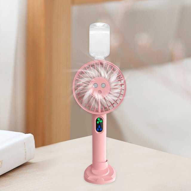 Mini Ventilador USB Spray Fan Desktop Phone Holder 5000mAh Handheld Air Cooling Pink Likrtyny Para estrenar