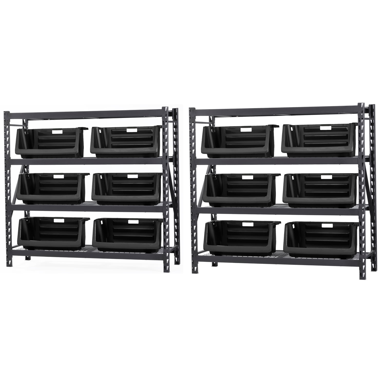 Muscle Rack Storage Rack with 6 Stackable Bins