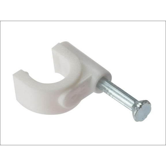 Forgefix - Cable Clip Round White 9-11mm Box 100