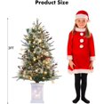 thumbnail image 4 of Historyli Árbol de Navidad artificial pequeño de 3 pies, fibra óptica, 78 luces LED blancas cálidas, caja de luz de reno verde, 4 of 6
