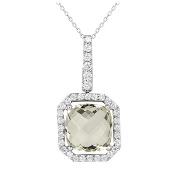 Natural Green Amethyst Briolette Pendant in .925 Sterling Silver 11.05 Carats Green Amethyst Jewelry Prasiolite Necklace February Birthstone Prasiolite Jewelry Gift For Her