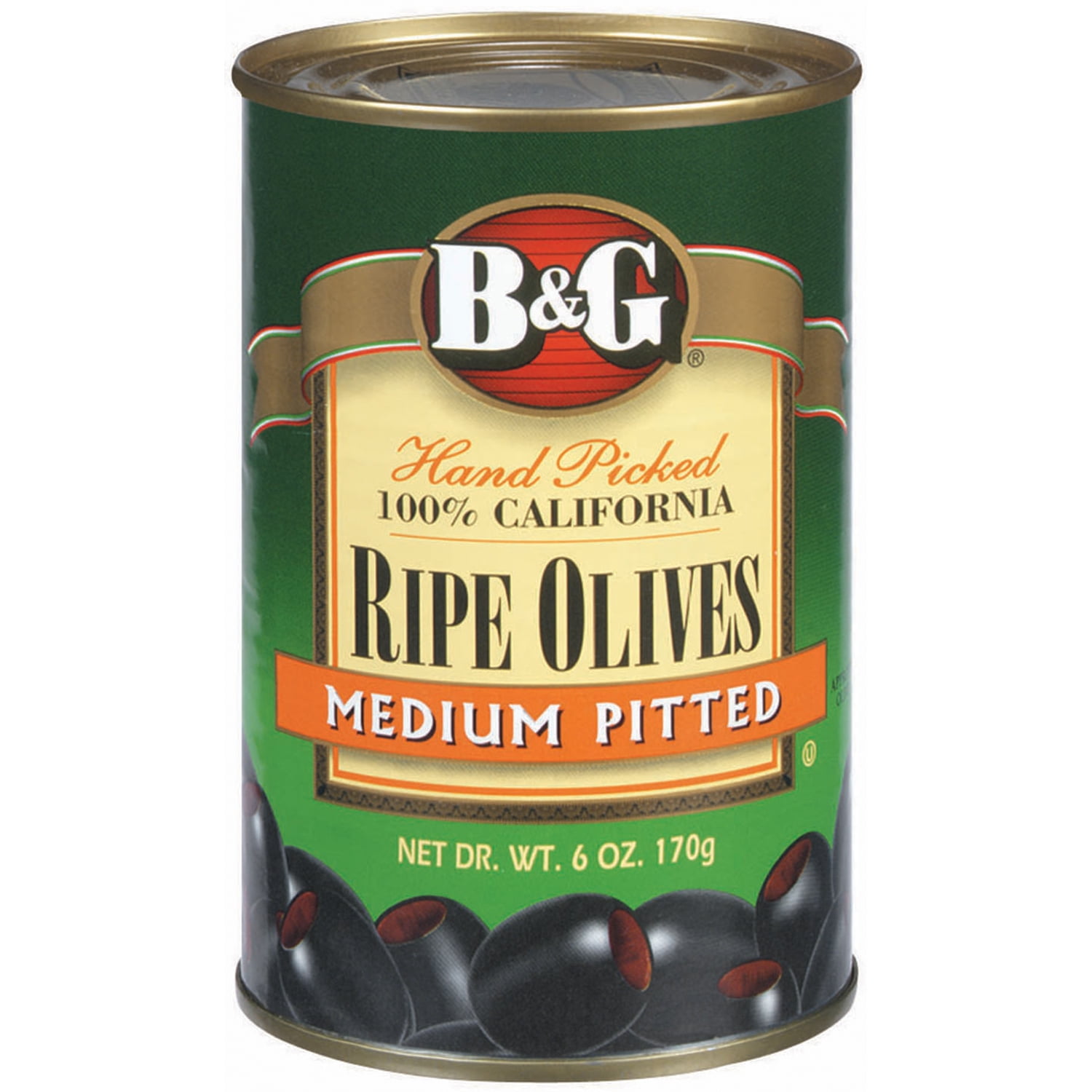 B&G Ripe Medium Pitted Olives 6 Oz Can