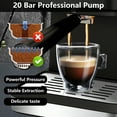 thumbnail image 6 of Bluebow Espresso Machine 20 Bar, 1.5L Water Tank Milk Frother Steam, Stainless Steel Coffee Maker, Silver, 6 of 9