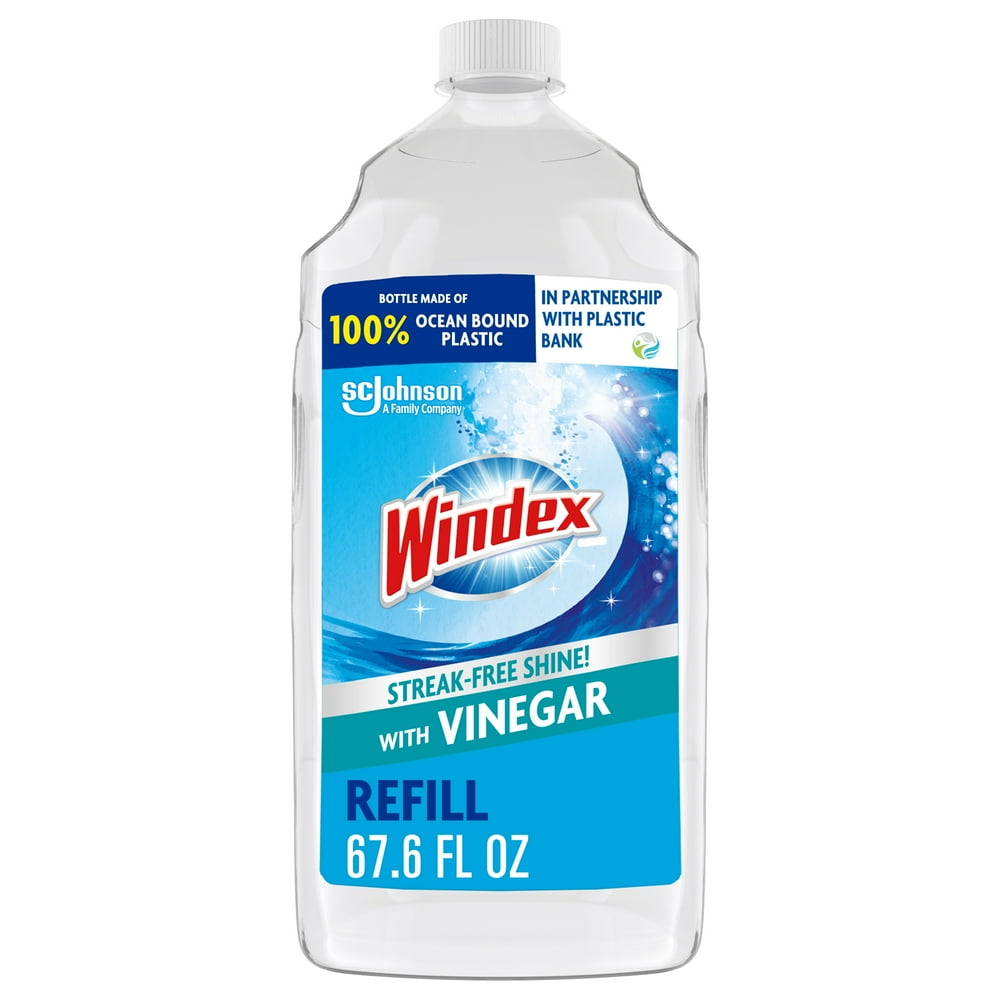 Windex Glass Cleaner Refill, Vinegar, 2 L