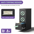 thumbnail image 3 of 3 Drawer Metal Vertical File Cabinet with Lock Office Home Steel Vertical File Cabinet for A4 Legal/Letter Size, 3 of 5