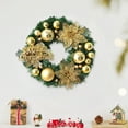 thumbnail image 4 of Gold Christmas Door Wreath with Red Berries & Holly Leaves | 30cm Artificial Holiday Decoration for Front Door & Wall | 1 Piece Festive Décor, 4 of 6