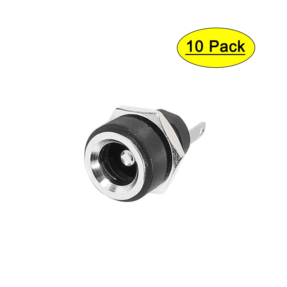 10Pcs 5.5mm x 2.1mm DC Power Jack Socket Female Panel Mount Connector