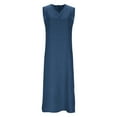 thumbnail image 5 of Horkkom Summer Dresses for Women V Neck Sleeveless Maxi Dresses Casual Loose Solid Color A Line Dresses L, 5 of 7