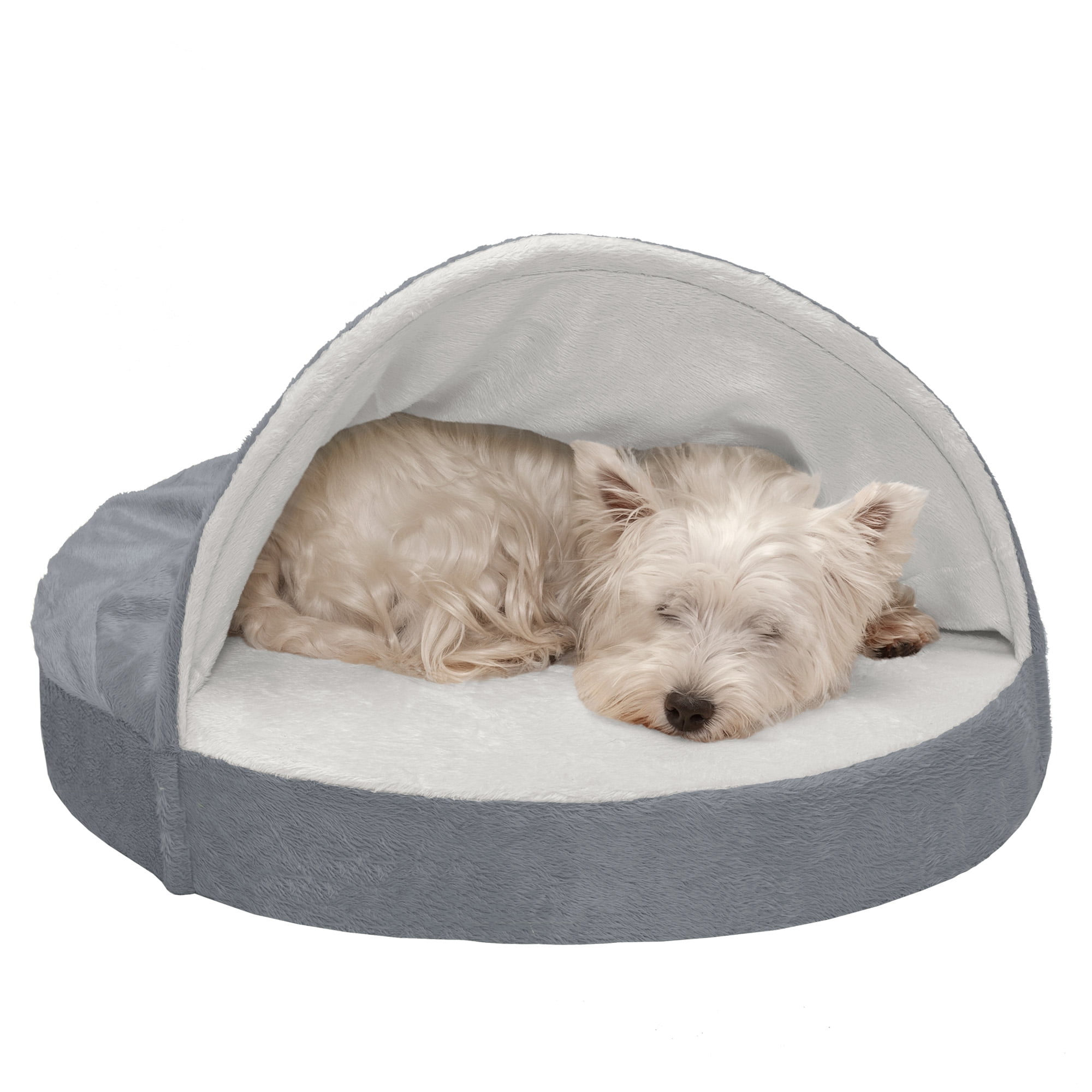 furhaven round dog bed