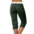 thumbnail image 5 of Vivianyo HD Capris Pants for Women Plus Size 2024 Summer High Waisted Solid Color Capris Color Matching Slim Fitting Yoga Gym Pants Cotton Linen Shorts Summer Saving Clearance, 5 of 5