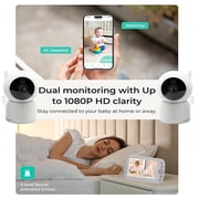 Smart Baby Monitor with Video and Audio, Dual Mode Remote,Free Smart Phone App,5-inch 720p Display, 1080p Camera, HD NightVision, PTZ, 2-Way Talk,VOX, Temp Sensor, Lullaby