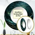 thumbnail image 3 of Designart "Spiral Of Blue Fury Waves" Abstract Spirals Round Mirror Wall Decor Modern - Large Blue Round Office Mirror - Round Mirror - 23" x 23", 3 of 6