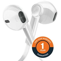 epacks Headphones with Microphone Certified Powerin-Ear Headphone 3.5mm Noise Isolating Earphones Headset for iPhone iPad iPod Laptop Tablet Samsung Android LG HTC Smartphones (White) 1-Pack
