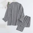 thumbnail image 4 of YHAJDS Mens Pajamas Set 100 Long Sleeve Lapel Plaid Shirt And Long Pants 2 Piece Sleepwear For Men, 4 of 5
