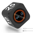 thumbnail image 3 of Pomodoro Timer Cube Visual Productivity Flip Timer for Kids Classroom Desk 5/10/25/50min& Custom Countdown Silent&Sound Mode Digital Cube for ADHD Study Work School Game Kitchen, 3 of 12