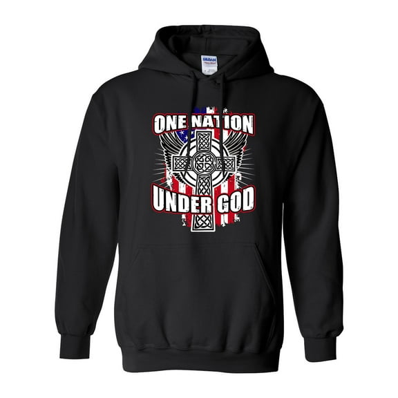 One Nation Under God Cross USA America Patriotic DT Sweatshirt Hoodie