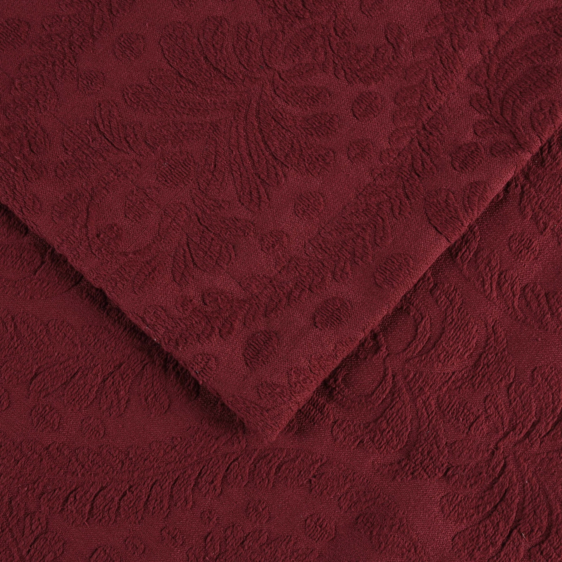 Superior 2 Piece Aspen Cotton Blend Burgundy Bedspread Set, Twin