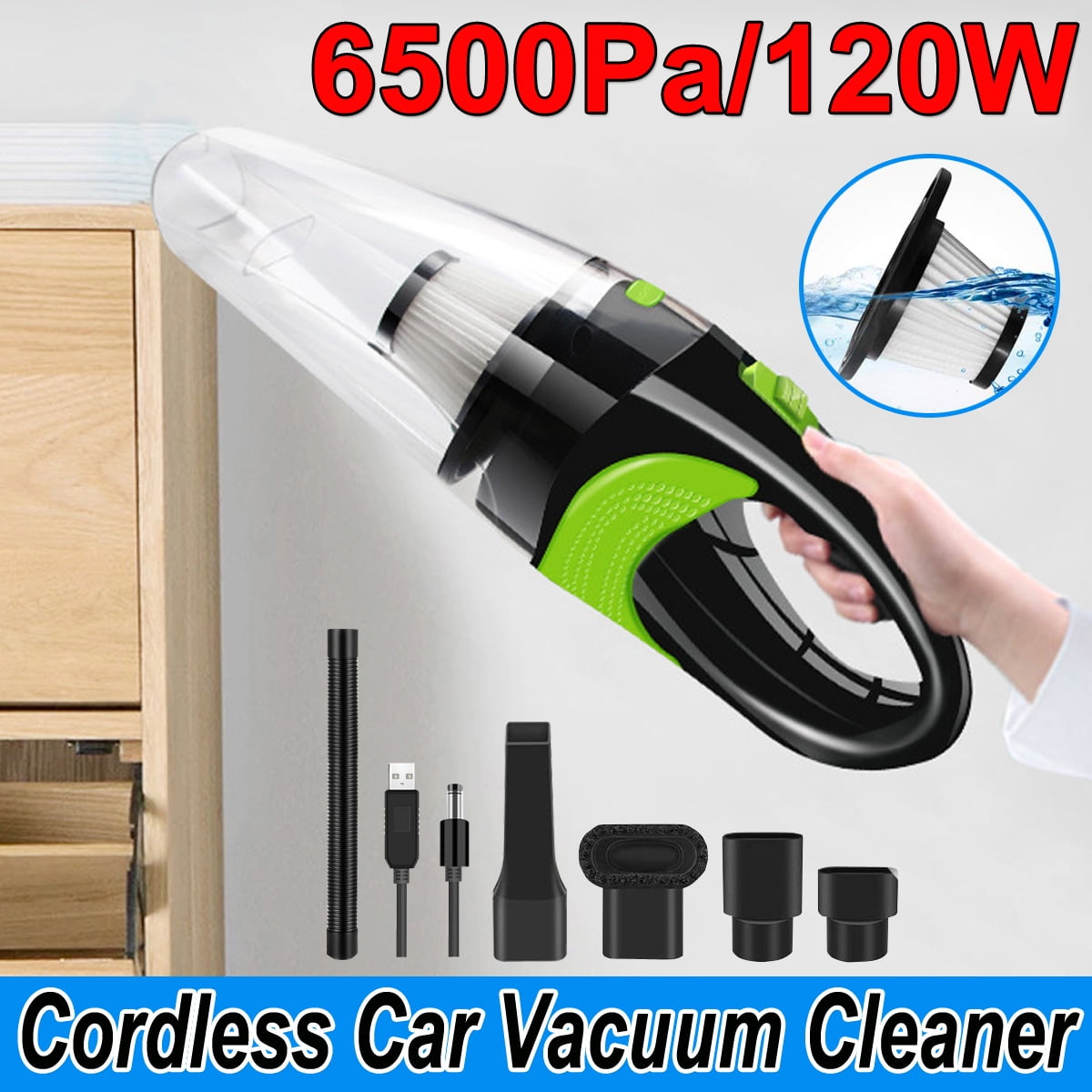 120W Cordless/Cord Hand Held Vacuum Cleaner Small Portable Car Auto Home D