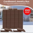 thumbnail image 6 of Novel Box 100 Pack Chocolate Cardboard Cotton Filled Jewelry Gift Boxes 7x5x1.25 Inches with Lids, 6 of 7