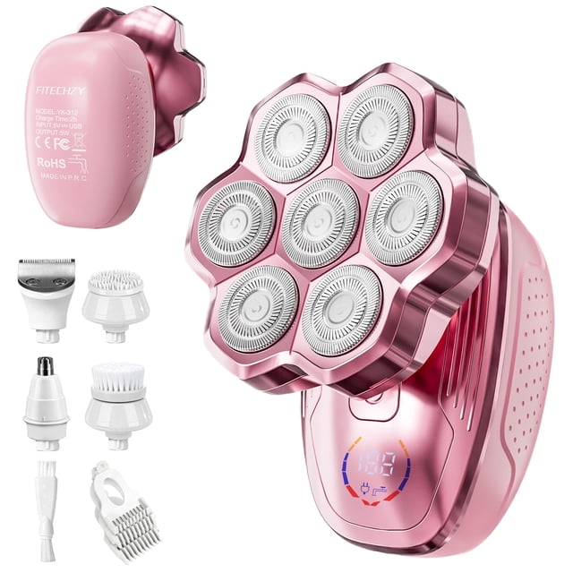 Maquinilla de afeitar eléctrica FITECHZY 5 en 1 para mujer, húmeda y seca, 7 hojas