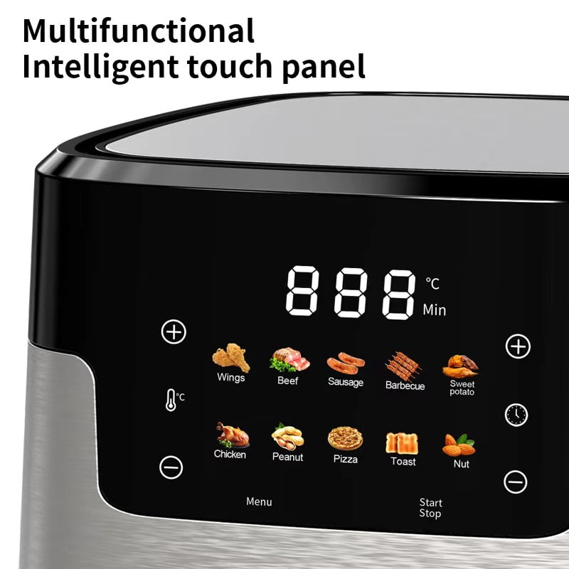 Air Fryer Oven, 10-in-1 7.5QT Multifunction Air Fryer with Digital LED Touch Screen, 10 Preset Cookings, Dishwasher-Safe Basket, 95% Less Oil, Nonstick Dishwasher-Safe Basket