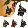 thumbnail image 1 of Fiudx Adorno Navideño de Bombero, Colgante Acrílico de Doble Cara, Diseño de Papá Noel Pintado a Mano, Acabado Resistente a La Intemperie, Decoración Navideña para El Hogar, Puerta de Entrada o Árbol, 1 of 1