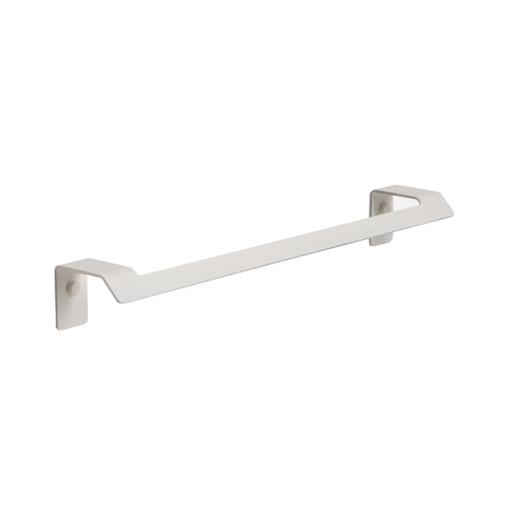 Slim matte white medium towel bar. Colored bath accessories