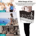 thumbnail image 4 of Ratiio Piano Keys With Musical Notes Print Reusable Grocery Bags - Washable, Foldable, Packable Tote, Large Handles, Heavy Duty, Zippered Top Pouch, 4 of 7