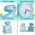 thumbnail image 2 of Justup Despertadores para niños Reloj de Pared analógico de Dinosaurio Reloj de Escritorio Reloj de Dinosaurios Hogar --- Beige 18x21cm (hy), 2 of 5