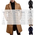 thumbnail image 4 of Danhjin Trench Coats for Men Long Open Front Lapel Long Jackets Long Sleeve Fall Winter Overcoats Business Casual Going out Fashion Outwear, 4 of 6