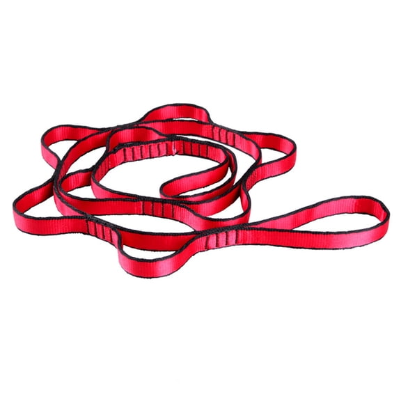 9 Rings Pilates Extension Strap Adjustable 110cm Long Heavy Duty Climbing Strap Pilates Stretching Strap
