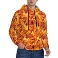 thumbnail image 2 of Kdxio Autumn Maple Leaf Pile Print Mens Casual Hooded Collar Drawstring Hoodies Pullover Sweatshirts Casual Long Sleeve Shirts-XX-Large, 2 of 7