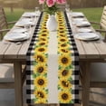 thumbnail image 4 of Sunflowers Table Runner 70 Inches, Farmhouse Vintage Plaid Country Floral Plants Bed Runner Dresser Scarves Tabletop for Indoor Outdoor Parties/Ceremony/Banquet, 13" x 70", 4 of 9