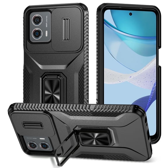 Military Grade Phone Case compatible with Motorola Moto G Stylus 5G 2024, Sliding Camera Cover, Drop Protection, Magnetic Rotated Kickstand, Shockproof Heavy Duty Cover