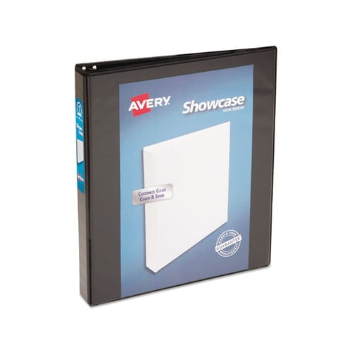 Avery Economy Showcase View 3 Ring Binder, 1' Round Rings, Black